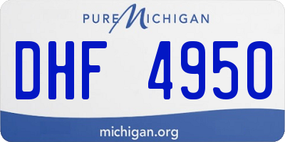 MI license plate DHF4950