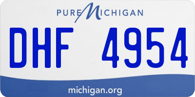 MI license plate DHF4954
