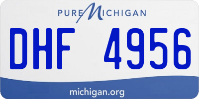 MI license plate DHF4956