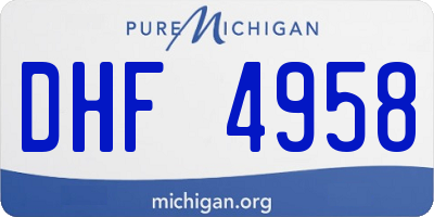 MI license plate DHF4958