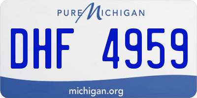 MI license plate DHF4959