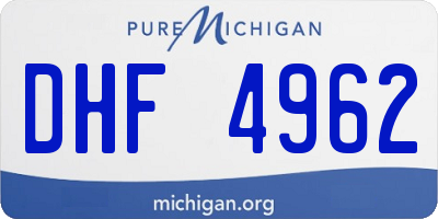 MI license plate DHF4962