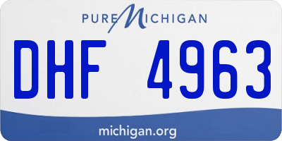 MI license plate DHF4963