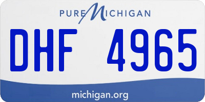 MI license plate DHF4965