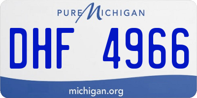 MI license plate DHF4966