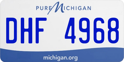 MI license plate DHF4968