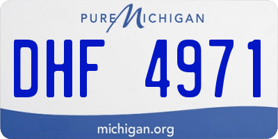 MI license plate DHF4971
