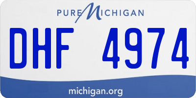 MI license plate DHF4974