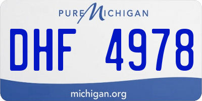 MI license plate DHF4978