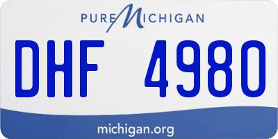 MI license plate DHF4980