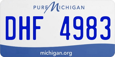 MI license plate DHF4983