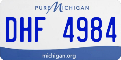 MI license plate DHF4984
