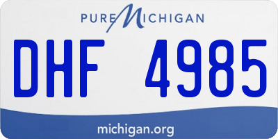 MI license plate DHF4985