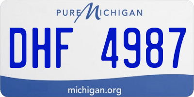 MI license plate DHF4987