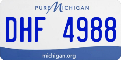 MI license plate DHF4988