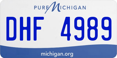 MI license plate DHF4989