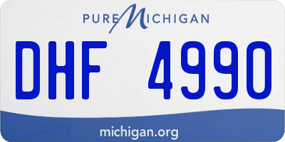 MI license plate DHF4990