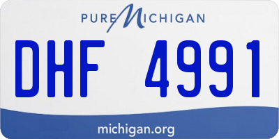 MI license plate DHF4991