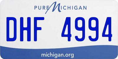 MI license plate DHF4994