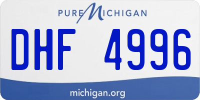 MI license plate DHF4996