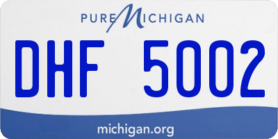 MI license plate DHF5002