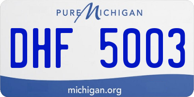 MI license plate DHF5003