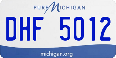 MI license plate DHF5012
