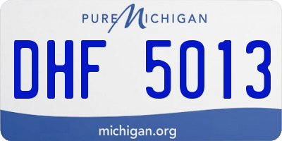 MI license plate DHF5013