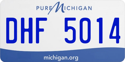 MI license plate DHF5014