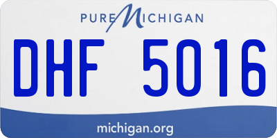 MI license plate DHF5016