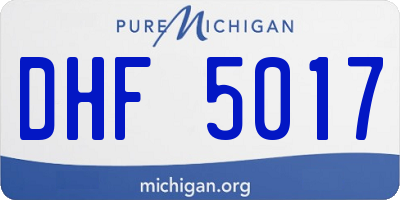 MI license plate DHF5017