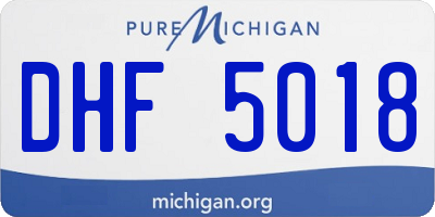 MI license plate DHF5018