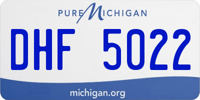 MI license plate DHF5022