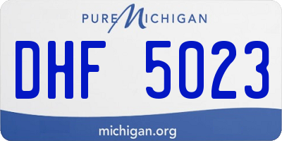 MI license plate DHF5023