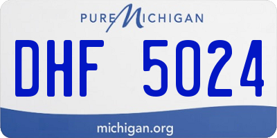 MI license plate DHF5024