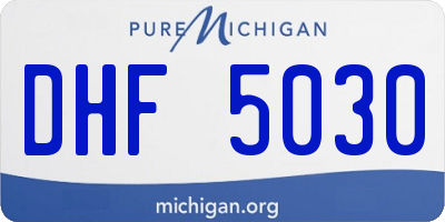 MI license plate DHF5030
