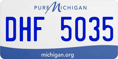 MI license plate DHF5035