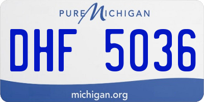 MI license plate DHF5036
