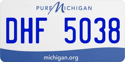 MI license plate DHF5038
