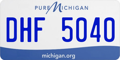 MI license plate DHF5040