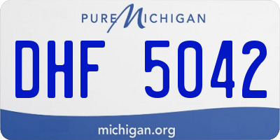 MI license plate DHF5042