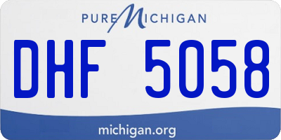 MI license plate DHF5058