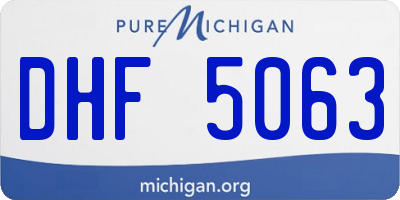 MI license plate DHF5063