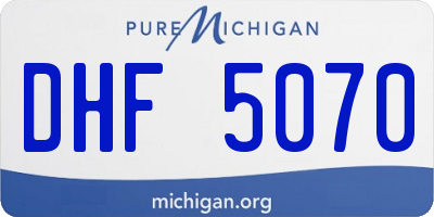 MI license plate DHF5070