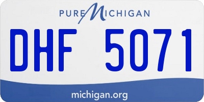 MI license plate DHF5071