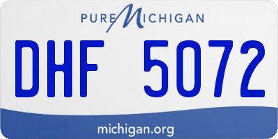 MI license plate DHF5072