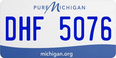 MI license plate DHF5076