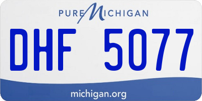 MI license plate DHF5077
