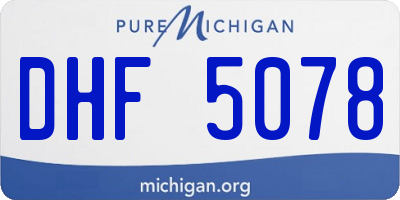 MI license plate DHF5078