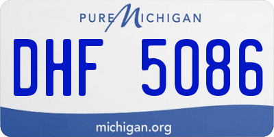 MI license plate DHF5086